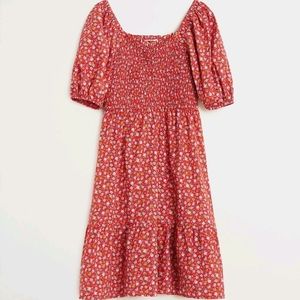 Mango Puff Sleeve Floral Print Dress